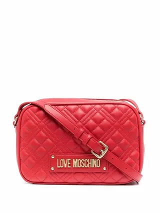 Logo-Lettering Quilted Crossbody Bag