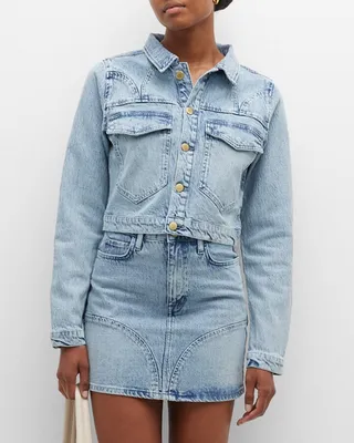 Stirrup Seamed Denim Jacket