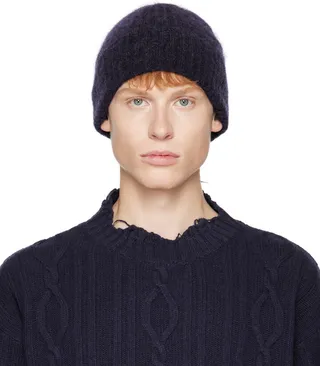 Schnayderman's Navy Mohair Beanie
