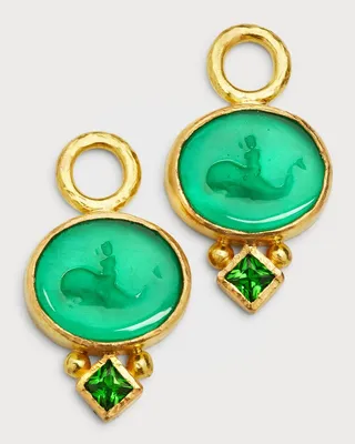 Dolphin Intaglio Earring Pendants