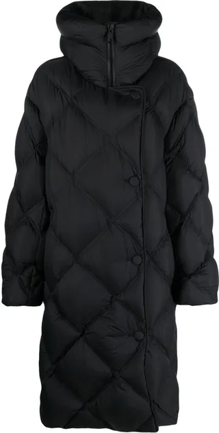 Diamond-Quilted Goose-Down Coat