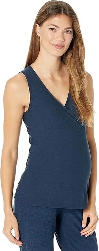 Beyond Yoga Nursing Cross-Over Tank Top (Nocturnal Navy) Women's Sleeveless