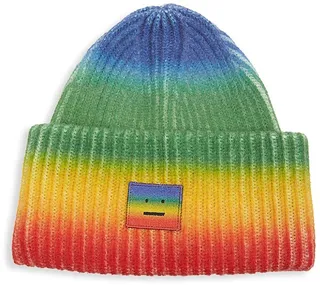 Face Pansy Rainbow Wool Beanie