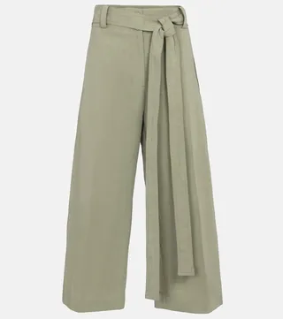2 Moncler 1952 cotton and linen cropped pants