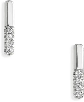 Sylvie Pavé Diamond Bar Stud Earrings