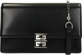 4g Shoulder Bag In Black Leather
