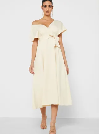 One Shoulder Tie Dress
