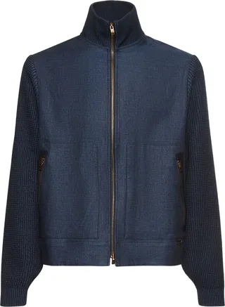 Lined blend bomber jacket