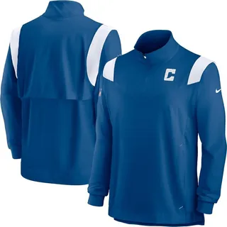 Men's Nike Royal Indianapolis Colts Sideline Coach Chevron Lockup Quarter-Zip Long Sleeve Top