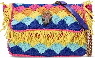 Crochet Kensington print shoulder bag