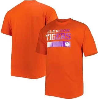 Men's Orange Clemson Tigers Big and Tall Raglan T-shirt