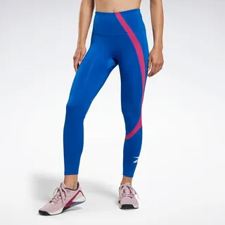 Reebok Workout Ready Vector Leggings Womens Athletic Leggings XX Small Vector Blue
