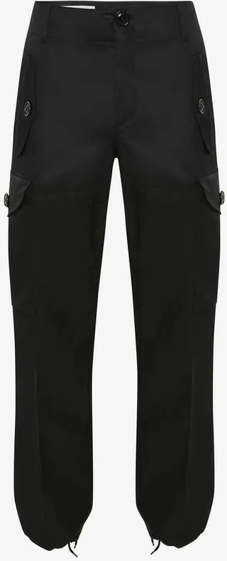 Men's Military Wide Leg Trousers In Black