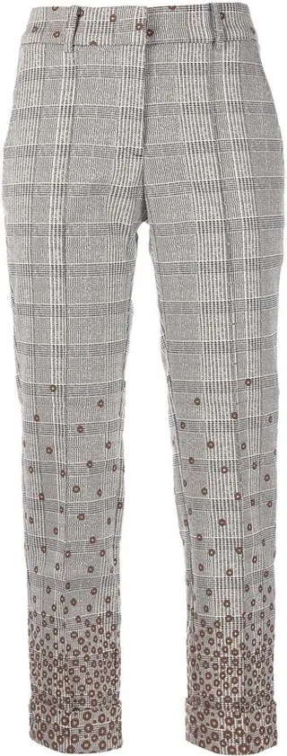 Alassio check-print cropped trousers