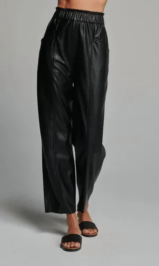 Harper Pants in Black Vegan Leather