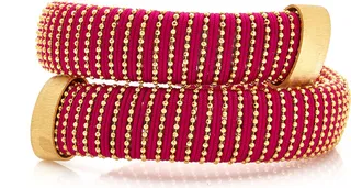 Women's Magenta Caro Gold-Plated Bracelet