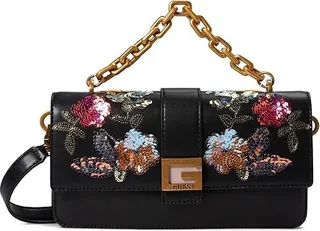 GUESS Morada Crossbody Flap (Black Multi) Handbags