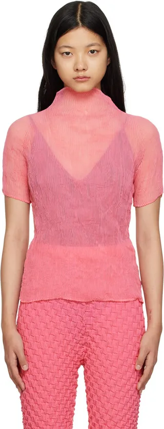 Issey Miyake Pink Twist 3 Turtleneck