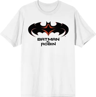 Batman & Robin 1997 Logo Men’s White T-shirt-Small