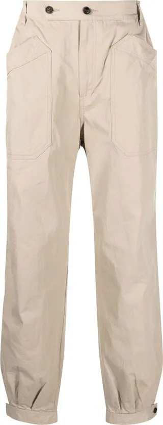 Neutral Carroll Straight-Leg Trousers