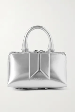 The Attico - Friday Metallic Leather Tote - Silver