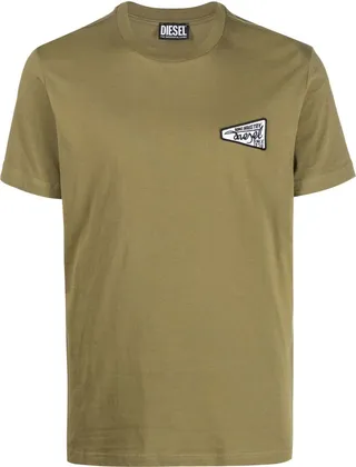 logo-patch shortsleeved cotton T-shirt