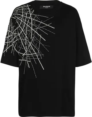 crystal-embellished cotton T-shirt