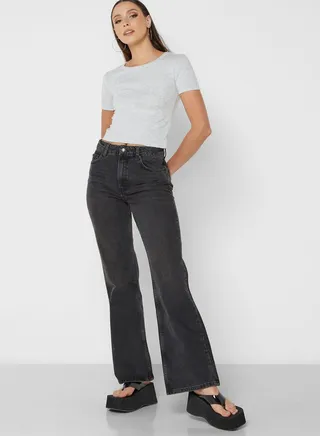 High Waist Straight Jeans