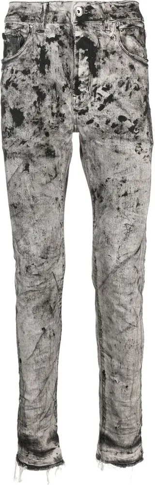 Grey Paint Splatter Skinny Jeans