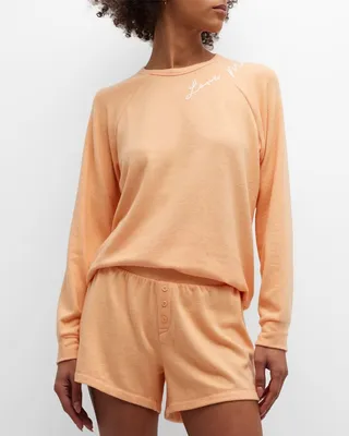 Fresh Fruity Embroidered Raglan-Sleeve Top