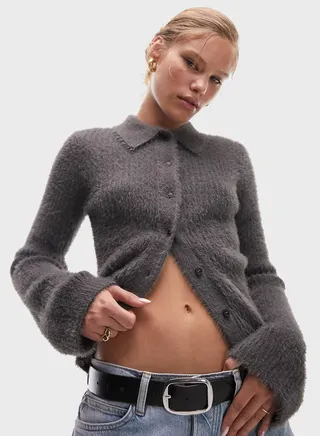 V-Neck Knitted Cardigan