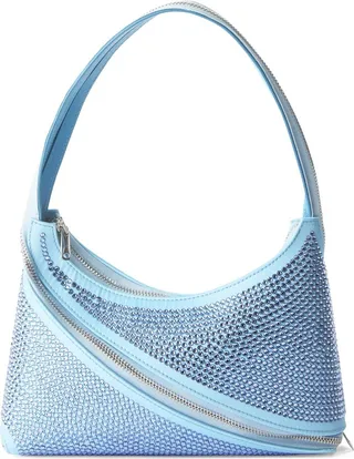 Zip crystal embellished bag