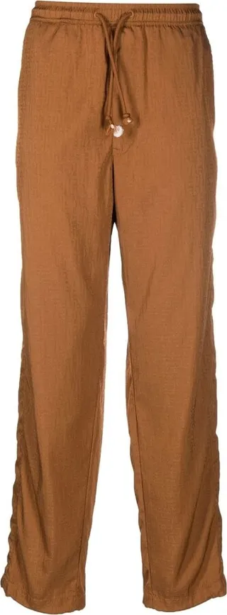 Logo-Jacquard Straight-Leg Trousers