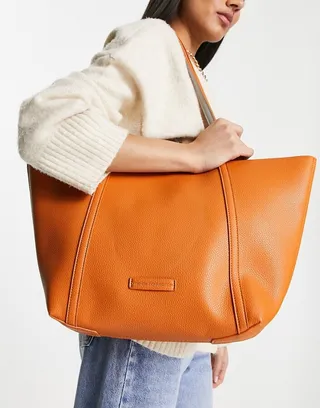 French Connection reversible tote bag in orange