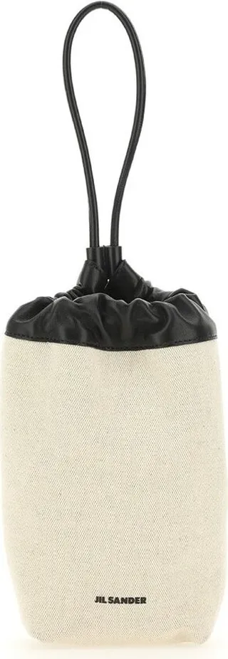 Jil Sander Logo Printed Drawstring Mini Tote Bag
