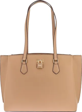 Saffiano leather handbag with iconic front detail
