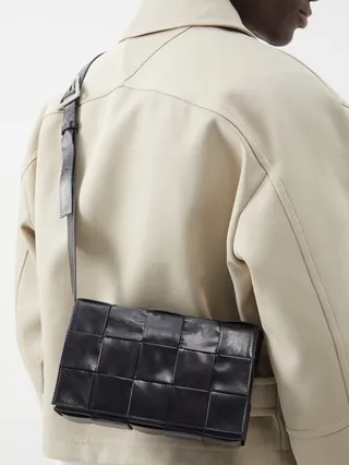 Intrecciato Paper-leather Cross-body Bag