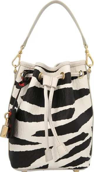 MCM Zebra Printed Drawstring Tote Bag