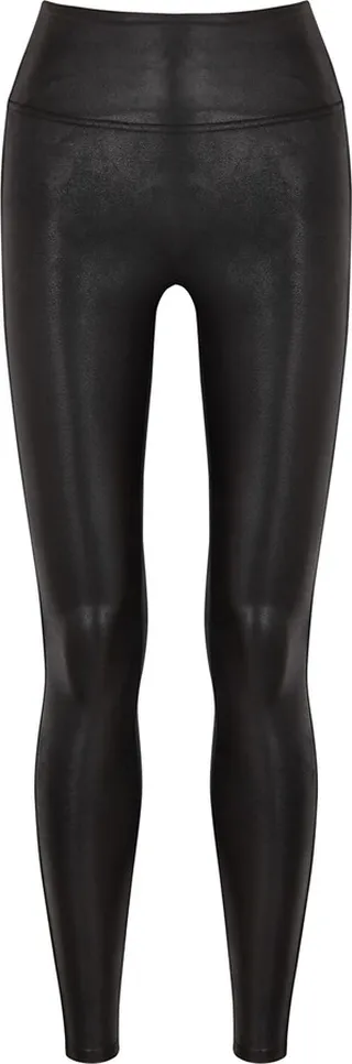 Spanx Black Faux Stretch-leather Leggings