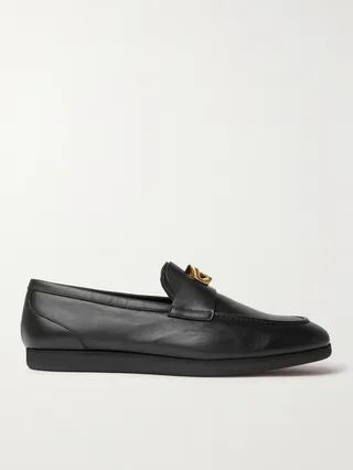 Logo-Embellished Leather Loafers
