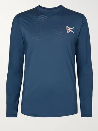 Air-Wear Logo-Print Stretch-Mesh Top