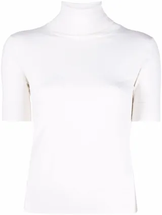 Roll Neck Short-Sleeved Top