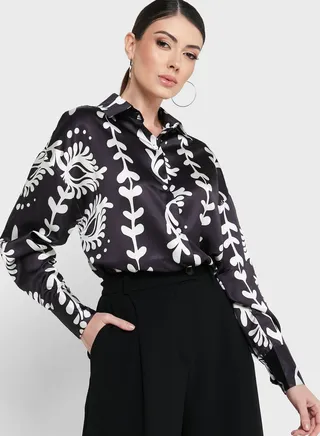 Printed Button Down Shirt