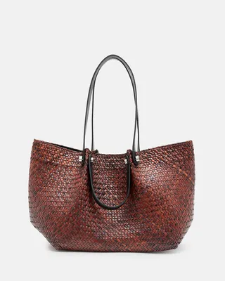 Allington Straw Tote Bag - Peat Brown