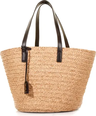 Medium Panier Basket Bag In Raffia