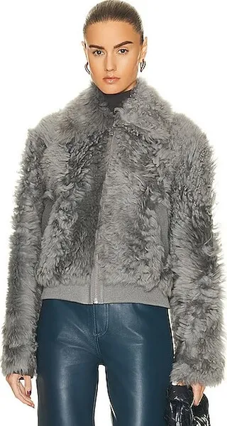 REMAIN Shokio Shearling Jacket in Grey