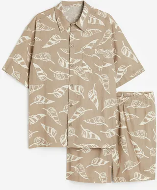 Relaxed Fit Linen-blend Pajamas