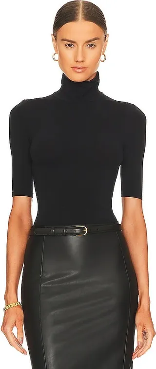Ballet Shortsleeve Turtleneck Bodysuit