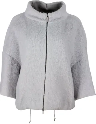 Bomber Jacket In Fur Effect Alpaca