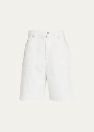 Denim Knee-Length Bermuda Shorts